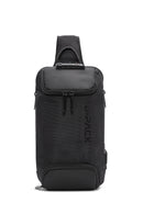 D-Pack Men's Black Fabric Crossbody Bag | Derimod D-Pack Men's Black Fabric Crossbody Bag | Derimod