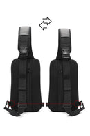 D-Pack Men's Black Fabric Crossbody Bag | Derimod D-Pack Men's Black Fabric Crossbody Bag | Derimod