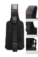 D-Pack Men's Black Fabric Crossbody Bag | Derimod D-Pack Men's Black Fabric Crossbody Bag | Derimod