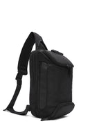 D-Pack Men's Black Fabric Crossbody Bag | Derimod D-Pack Men's Black Fabric Crossbody Bag | Derimod