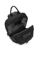 D-Pack Men's Black Fabric Crossbody Bag | Derimod D-Pack Men's Black Fabric Crossbody Bag | Derimod