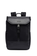 D-Pack Unisex Black Leather Backpack | Derimod D-Pack Unisex Black Leather Backpack | Derimod