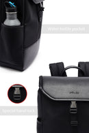 D-Pack Unisex Black Leather Backpack | Derimod D-Pack Unisex Black Leather Backpack | Derimod