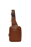 Men's Tan Leather Crossbody Bag | Derimod Men's Tan Leather Crossbody Bag | Derimod