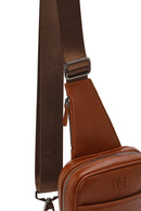 Men's Tan Leather Crossbody Bag | Derimod Men's Tan Leather Crossbody Bag | Derimod