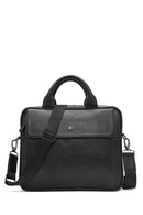 Men's Black Long Strap Leather Briefcase | Derimod Men's Black Long Strap Leather Briefcase | Derimod