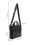 Men's Black Long Strap Leather Briefcase | Derimod Men's Black Long Strap Leather Briefcase | Derimod