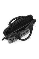 Men's Black Long Strap Leather Briefcase | Derimod Men's Black Long Strap Leather Briefcase | Derimod