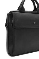 Men's Black Long Strap Leather Briefcase | Derimod Men's Black Long Strap Leather Briefcase | Derimod