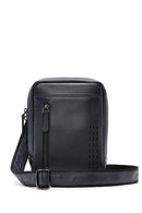 Men's Navy Blue Leather Messenger Bag | Derimod Men's Navy Blue Leather Messenger Bag | Derimod
