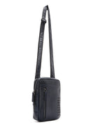 Men's Navy Blue Leather Messenger Bag | Derimod Men's Navy Blue Leather Messenger Bag | Derimod