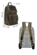 Erkek Haki Deri Sırt Çantası | Derimod Erkek Haki Deri Sırt Çantası | Derimod