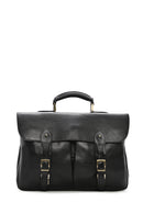 Men's Black Long Strap Leather Briefcase | Derimod Men's Black Long Strap Leather Briefcase | Derimod