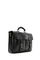 Men's Black Long Strap Leather Briefcase | Derimod Men's Black Long Strap Leather Briefcase | Derimod