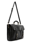 Men's Black Long Strap Leather Briefcase | Derimod Men's Black Long Strap Leather Briefcase | Derimod