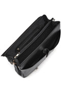 Men's Black Long Strap Leather Briefcase | Derimod Men's Black Long Strap Leather Briefcase | Derimod