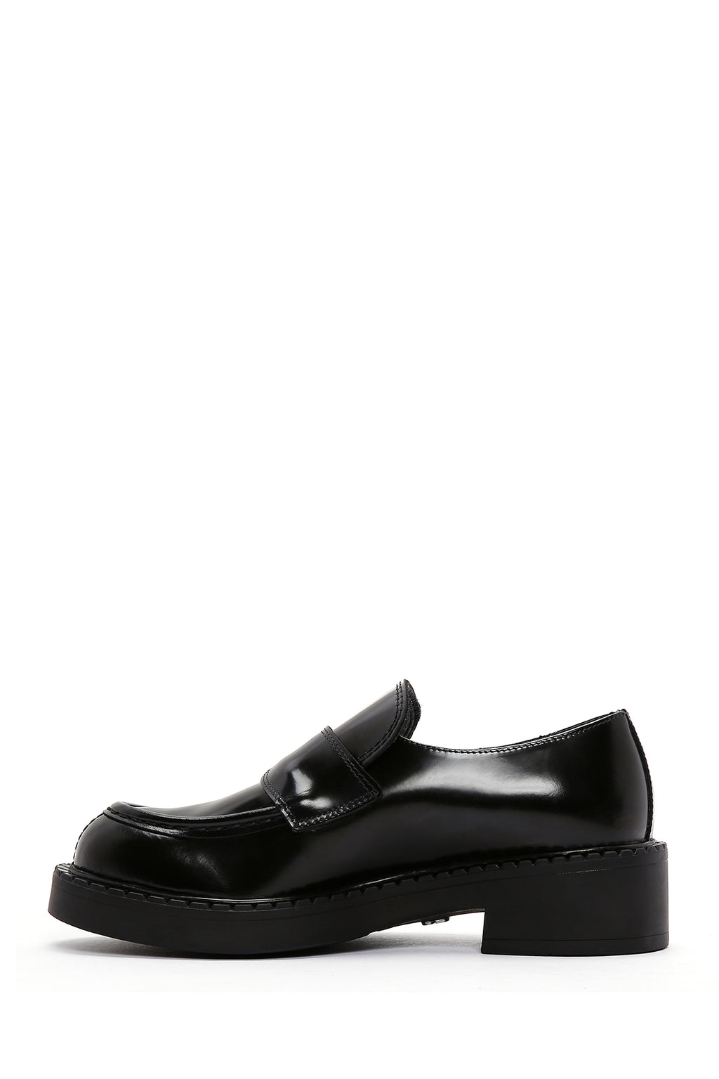 Kadın Siyah Deri Maskülen Loafer