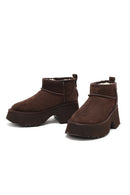 Women's Brown Thick Soled Suede Leather Teddy Boots | Derimod Women's Brown Thick Soled Suede Leather Teddy Boots | Derimod