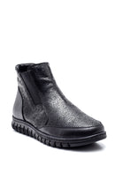 Woman Black Zip Closure Leather Comfort Boots | Derimod Woman Black Zip Closure Leather Comfort Boots | Derimod