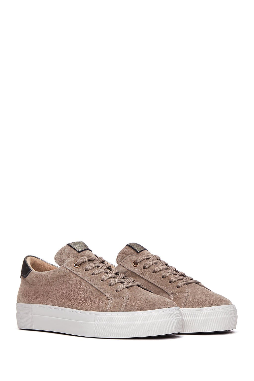 Kadın Vizon Bağcıklı Süet Deri Sneaker