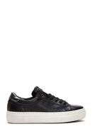 Kadın Siyah Bağcıklı Deri Sneaker | Derimod Kadın Siyah Bağcıklı Deri Sneaker | Derimod