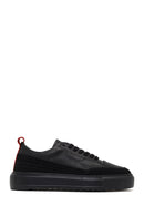 Men's Black Lace-Up Thick-Soled Leather Sneaker | Derimod Men's Black Lace-Up Thick-Soled Leather Sneaker | Derimod