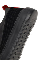 Men's Black Lace-Up Thick-Soled Leather Sneaker | Derimod Men's Black Lace-Up Thick-Soled Leather Sneaker | Derimod