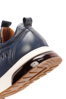 Erkek Lacivert Bağcıklı Kalın Tabanlı Deri Sneaker | Derimod Erkek Lacivert Bağcıklı Kalın Tabanlı Deri Sneaker | Derimod