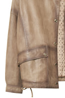 Susan Women's Beige Leather Jacket | Derimod Susan Women's Beige Leather Jacket | Derimod