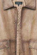 Susan Women's Beige Leather Jacket | Derimod Susan Women's Beige Leather Jacket | Derimod