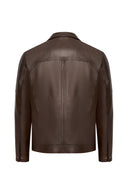 Bruno Men's Brown Leather Jacket | Derimod Bruno Men's Brown Leather Jacket | Derimod