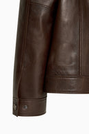 Bruno Men's Brown Leather Jacket | Derimod Bruno Men's Brown Leather Jacket | Derimod