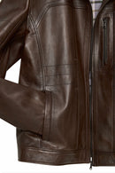 Bruno Men's Brown Leather Jacket | Derimod Bruno Men's Brown Leather Jacket | Derimod