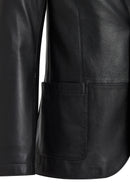 Dominic Men's Black Blazer Leather Jacket | Derimod Dominic Men's Black Blazer Leather Jacket | Derimod