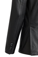 Dominic Men's Black Blazer Leather Jacket | Derimod Dominic Men's Black Blazer Leather Jacket | Derimod