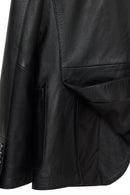 Dominic Men's Black Blazer Leather Jacket | Derimod Dominic Men's Black Blazer Leather Jacket | Derimod