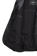 Dominic Men's Black Blazer Leather Jacket | Derimod Dominic Men's Black Blazer Leather Jacket | Derimod