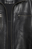 Muller-X (Plus) Men's Black Leather Jacket | Derimod Muller-X (Plus) Men's Black Leather Jacket | Derimod