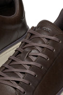 Geox Men's Brown Zackerty Lace-Up Leather Casual Shoes | Derimod Geox Men's Brown Zackerty Lace-Up Leather Casual Shoes | Derimod