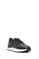 Erkek Siyah Bağcıklı Deri Casual Sneaker | Derimod Erkek Siyah Bağcıklı Deri Casual Sneaker | Derimod