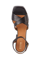 Geox Kadın Siyah Soledea Bilekten Bantlı Kalın Topuklu Deri Sandalet | Derimod Geox Kadın Siyah Soledea Bilekten Bantlı Kalın Topuklu Deri Sandalet | Derimod