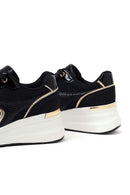Woman Black Lace-Up Wedge Sneaker | Derimod Woman Black Lace-Up Wedge Sneaker | Derimod