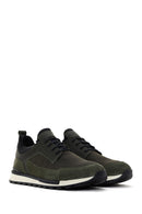 Men's Khaki Lace-up Leather Sneaker | Derimod Men's Khaki Lace-up Leather Sneaker | Derimod