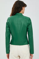 Kylie Kadın Yeşil Deri Ceket | Derimod