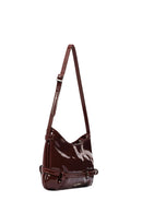 Kadın Kahverengi Mini Rugan Omuz Çantası | Derimod Kadın Kahverengi Mini Rugan Omuz Çantası | Derimod