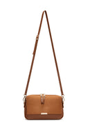 Women's Tan Chain Strap Suede Crossbody Bag | Derimod Women's Tan Chain Strap Suede Crossbody Bag | Derimod