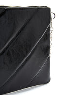 Women's Black Chain Strap Patterned Clutch Bag | Derimod Women's Black Chain Strap Patterned Clutch Bag | Derimod