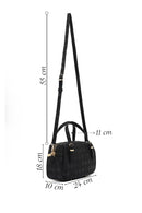 Kadın Siyah Uzun Askılı Baskılı Çapraz Çanta | Derimod Kadın Siyah Uzun Askılı Baskılı Çapraz Çanta | Derimod