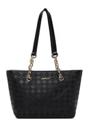 Kadın Siyah Baskılı Omuz Çantası | Derimod Kadın Siyah Baskılı Omuz Çantası | Derimod