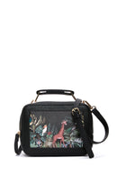 Woman Black Long Strap Printed Shoulder Bag | Derimod Woman Black Long Strap Printed Shoulder Bag | Derimod